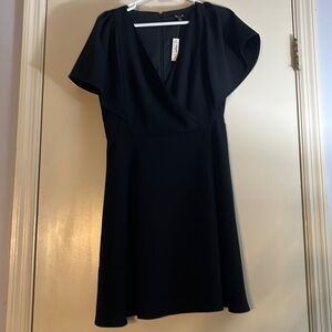 Madewell Black Faux Wrap Dress